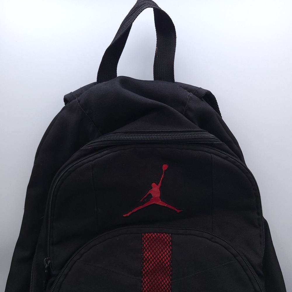 Air Jordan Jumpman Backpack Large Size Black with Red Jumpman Shoulder Straps - Picture 2 of 12